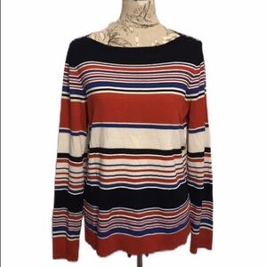 TALBOTS Red Blue Thin Sweater L